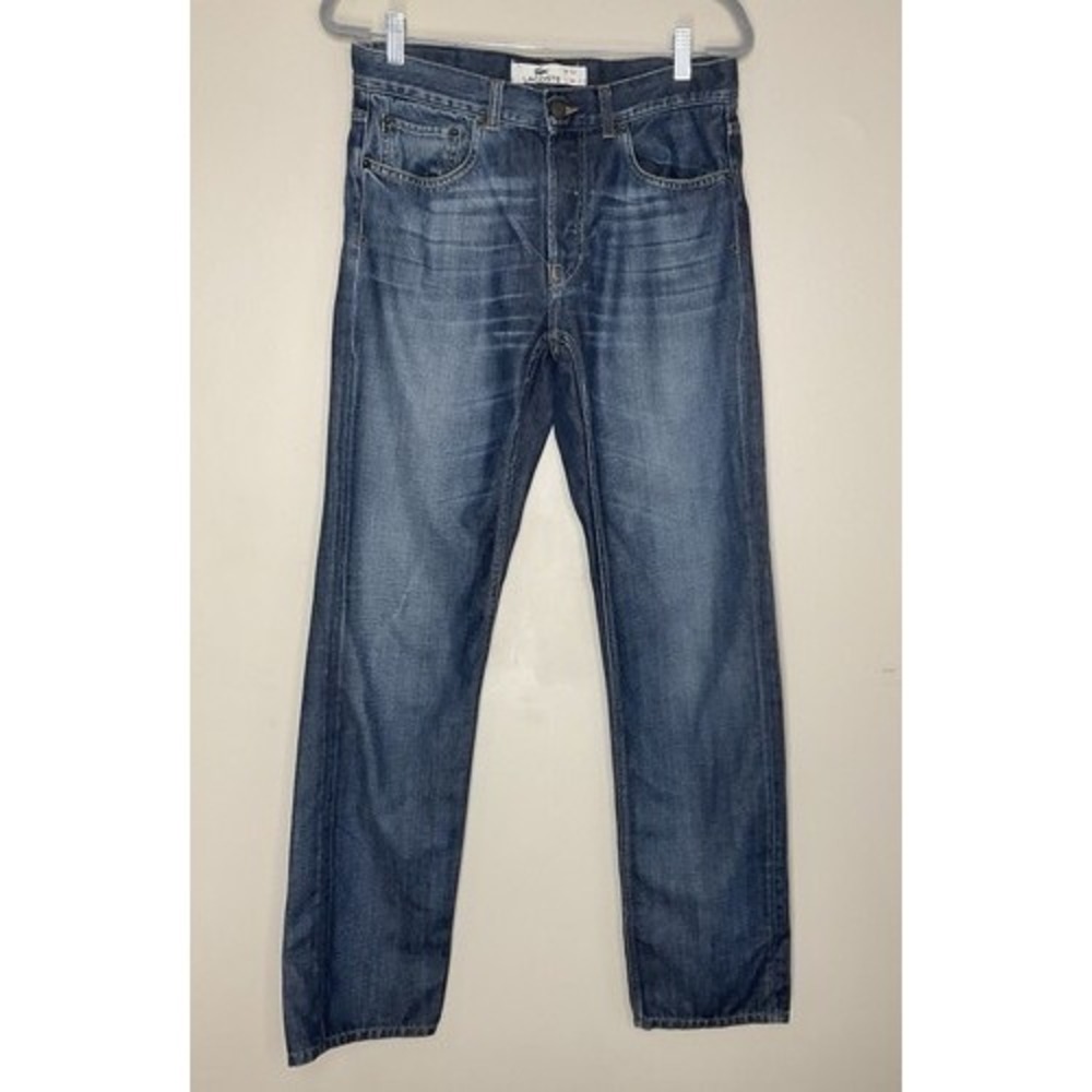 Lacoste Denim Regular Straight Leg Dark Mid Rise Casual Jeans Men 32X34‎ Tunisia